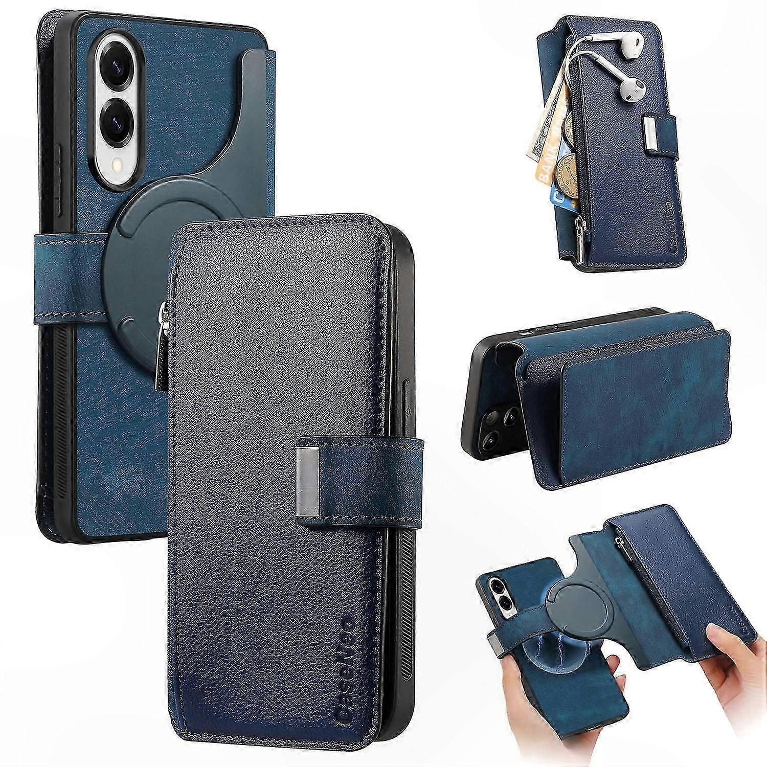 Detachable Magnetic Leather Flip Case for Galaxy S25 Edge MW-02 Phone Cover Protector