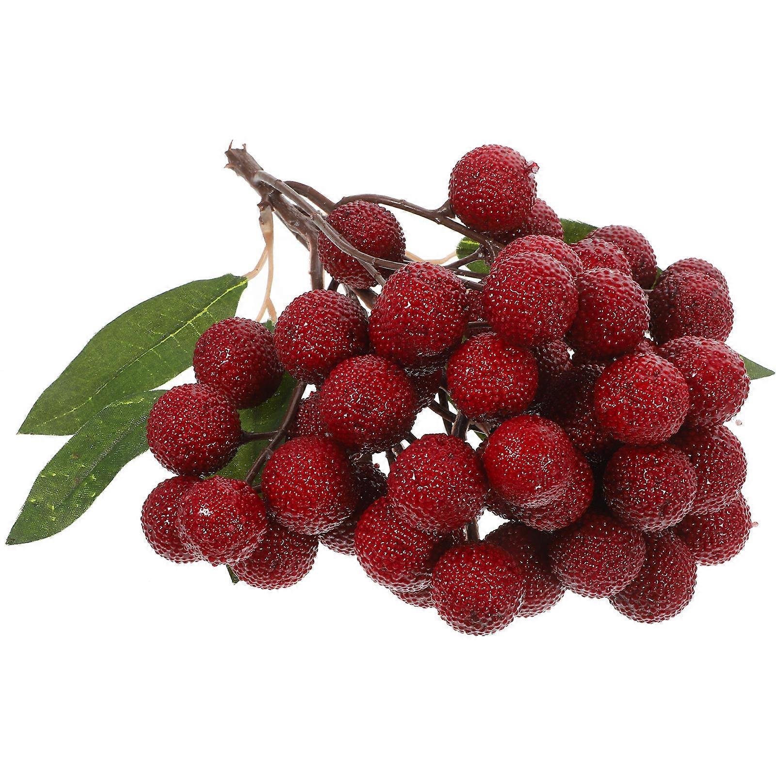 Lifelike Simulated Bayberry Fruit String Artificial Fake Fruit Model 1 Set