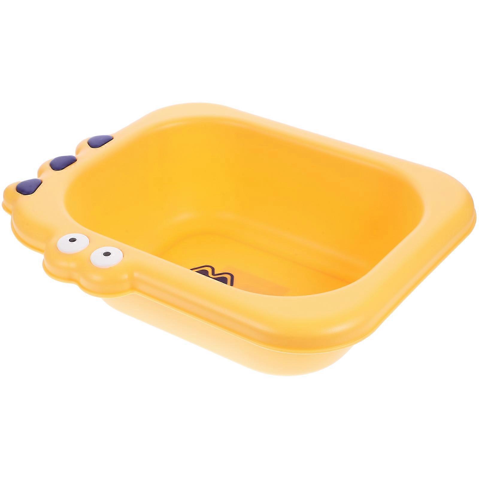 Yellow Baby Washbasin Three Piece Suit for Infant Use Safe PP Material Easy to Clean