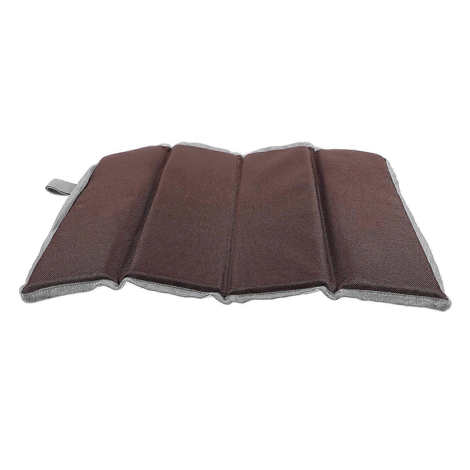 Camping Mat Lightweight Foldable Oxford Cloth Coffee Color for Outdoor Use 27.5x18.89 Inches