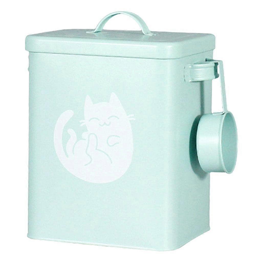 Multipurpose kitchen storage container with scoop for pet food, storage bucket for cereal, rice, flour (Green)