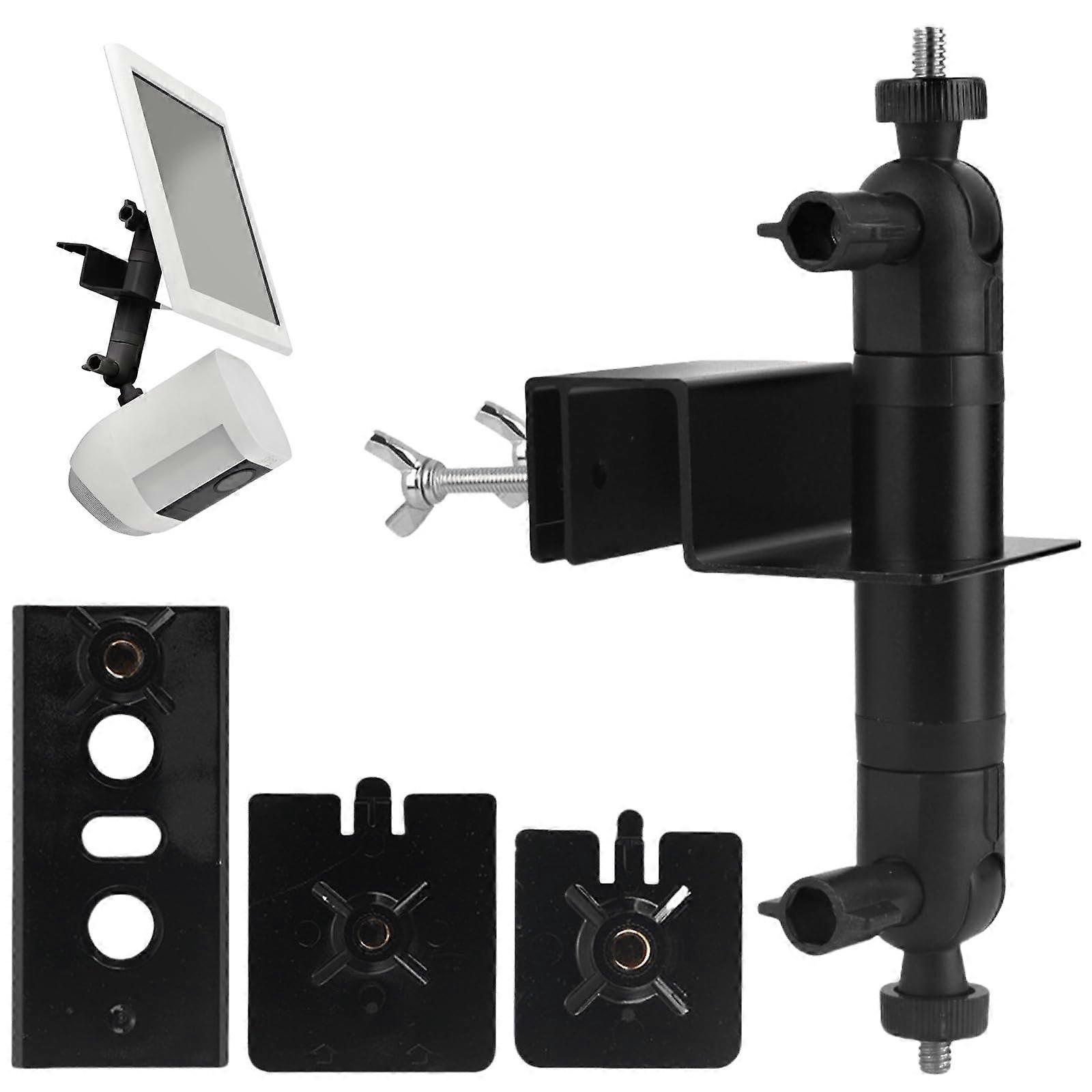 Arlo/Came/Ring Camera Mount: 2in1 Gutter Mount for Surveillance Camera and Solar Panel (Black)