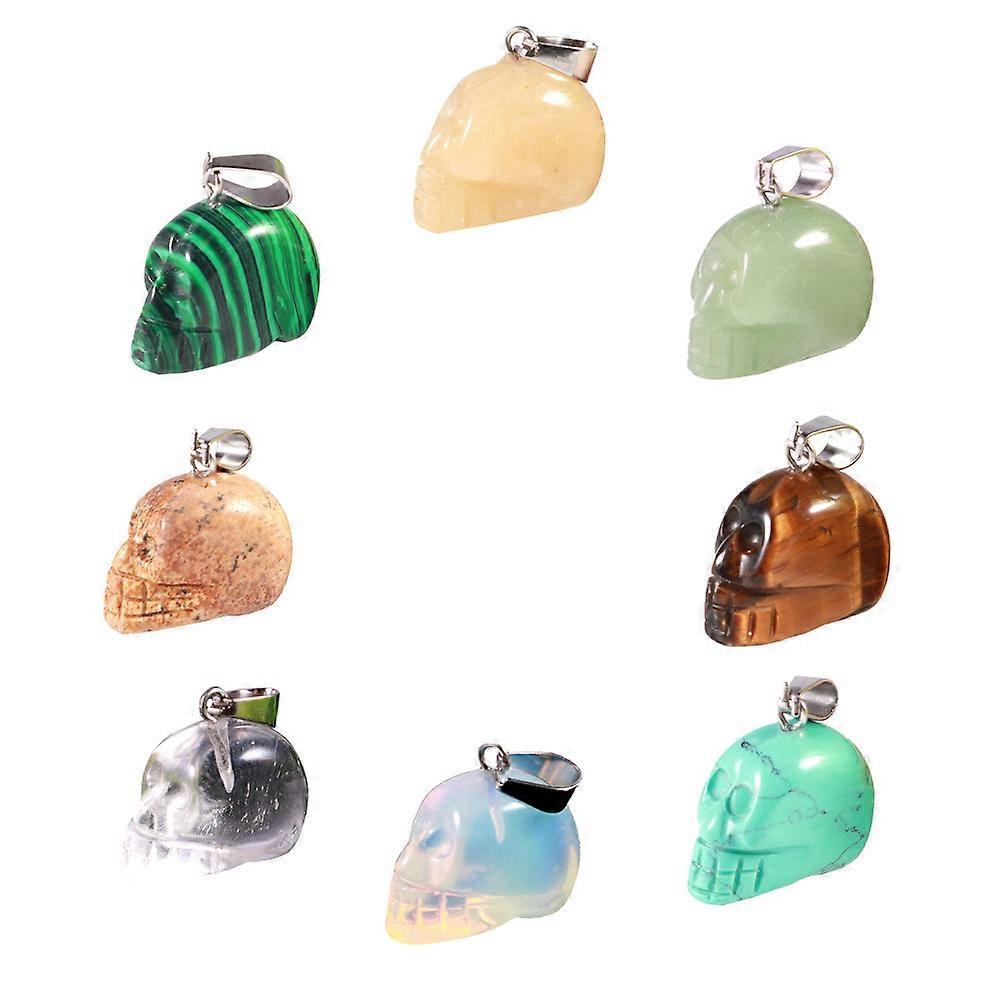 DIY Craft Skull Pendant Jewelry Making 8Pcs Assorted Color Ideal For Craft Use And Jewelry Creation