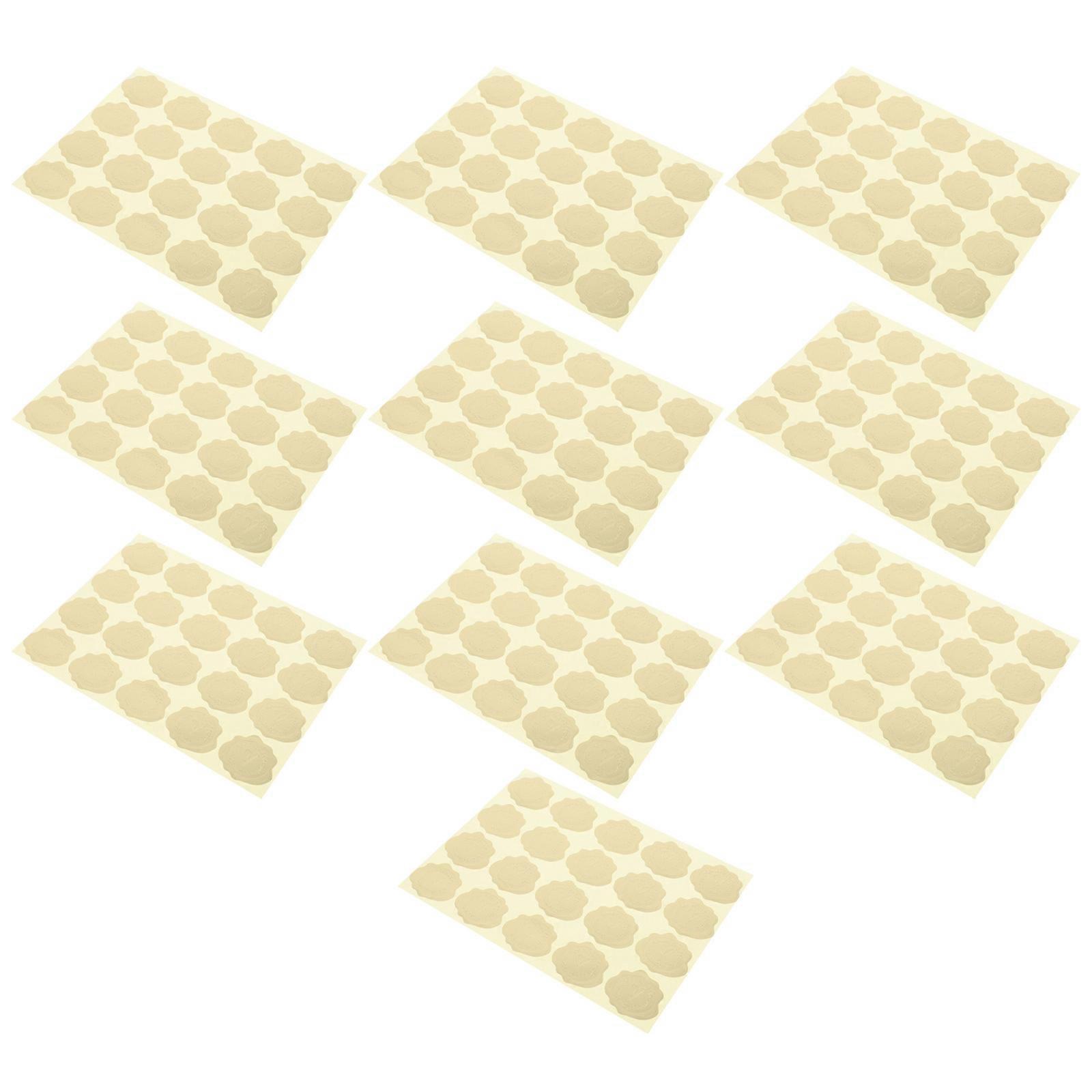 10 Sheets Self Adhesive Embossed Sealing Stickers for Envelopes Golden