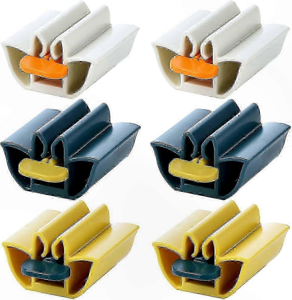 Toothpaste Tube Squeezer Set of 6 Rotating Dispenser Holders for Easy Paste Extraction