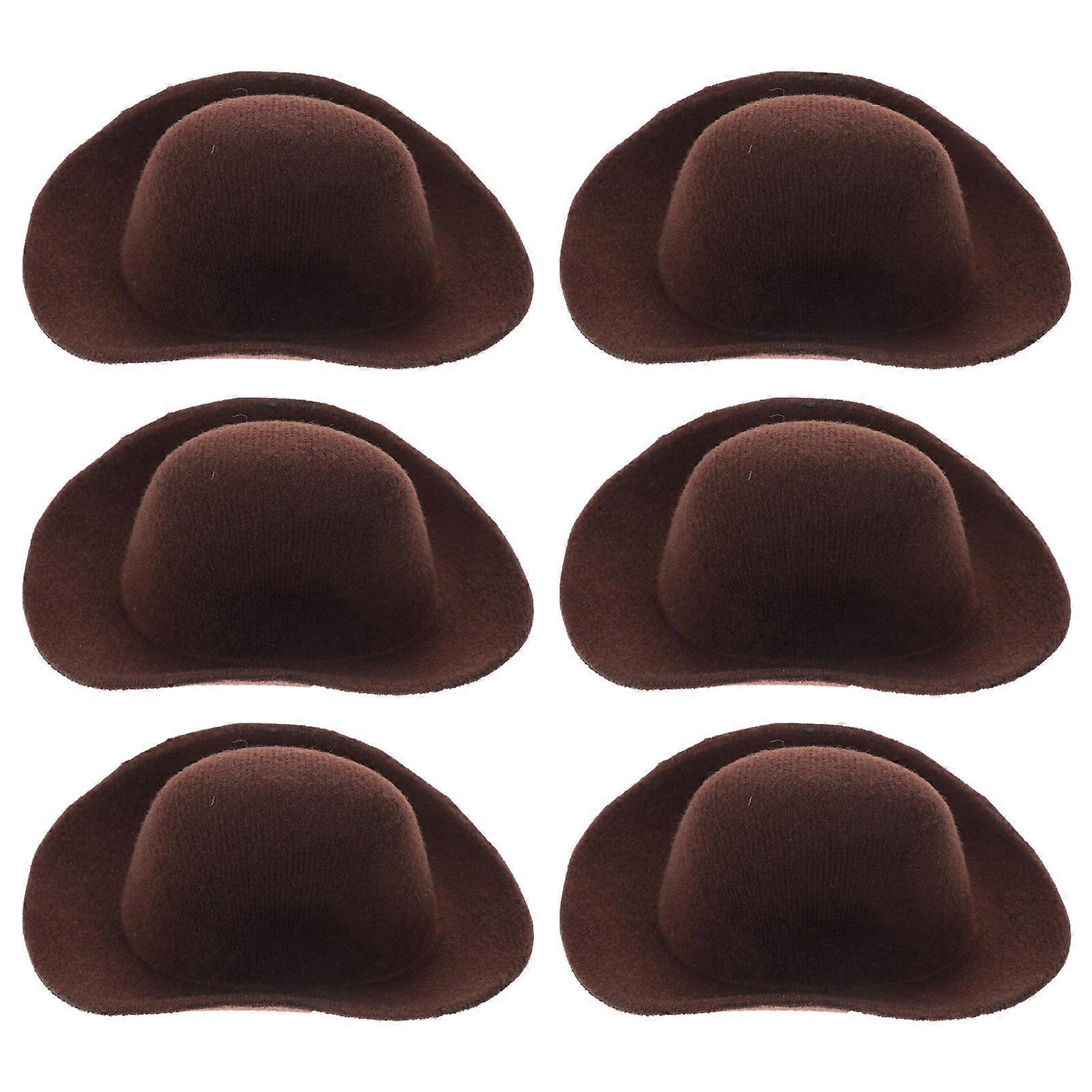 Crafts Mini Cowboy Hat Doll Decoration Light Brown 6Pack Ideal For Children And Toy Enthusiasts