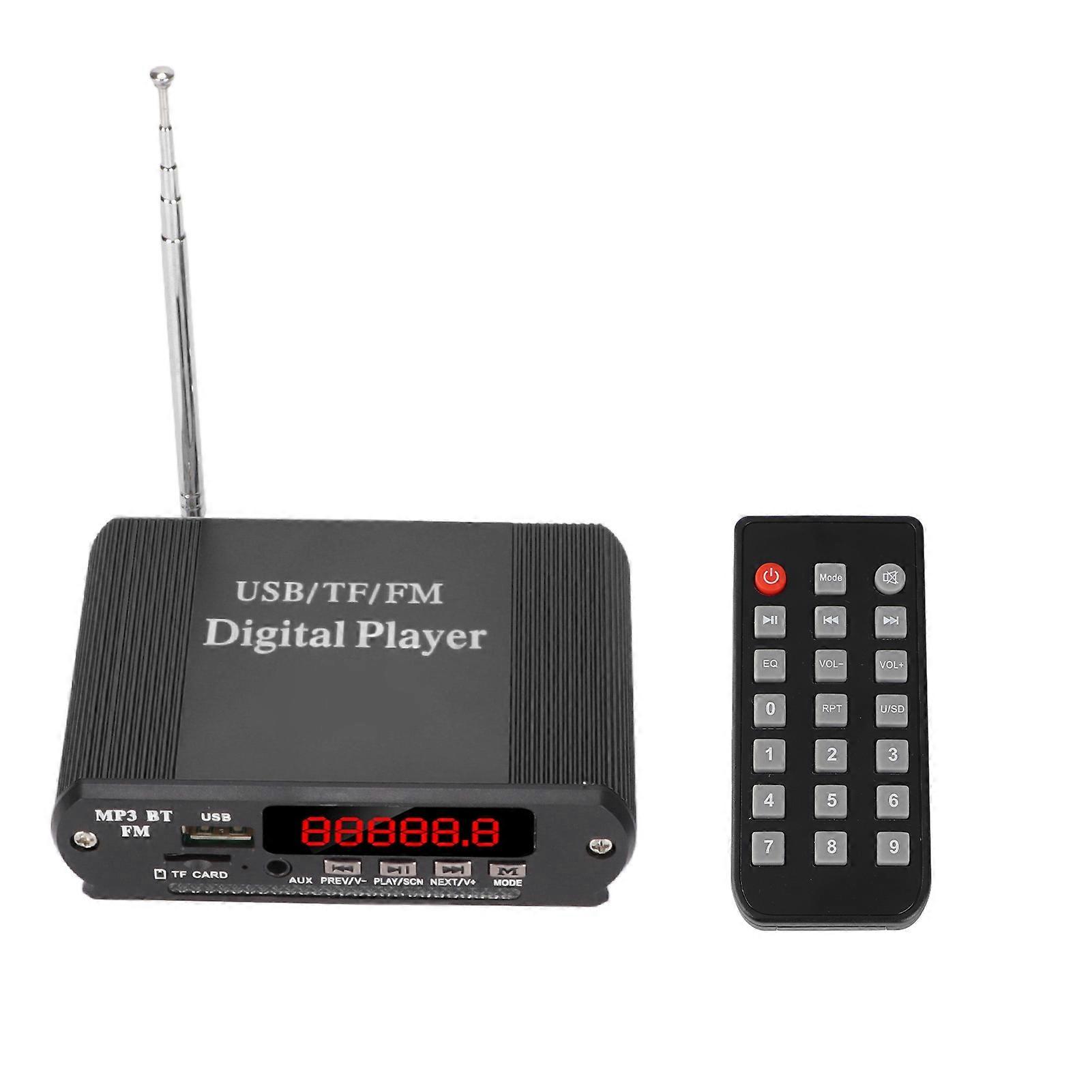 3 in 1 Power Amplifier MP3 Player Radio Power Amplifier Wireless Bluetooth 5.0 Remote Control Music PlayerBlack 