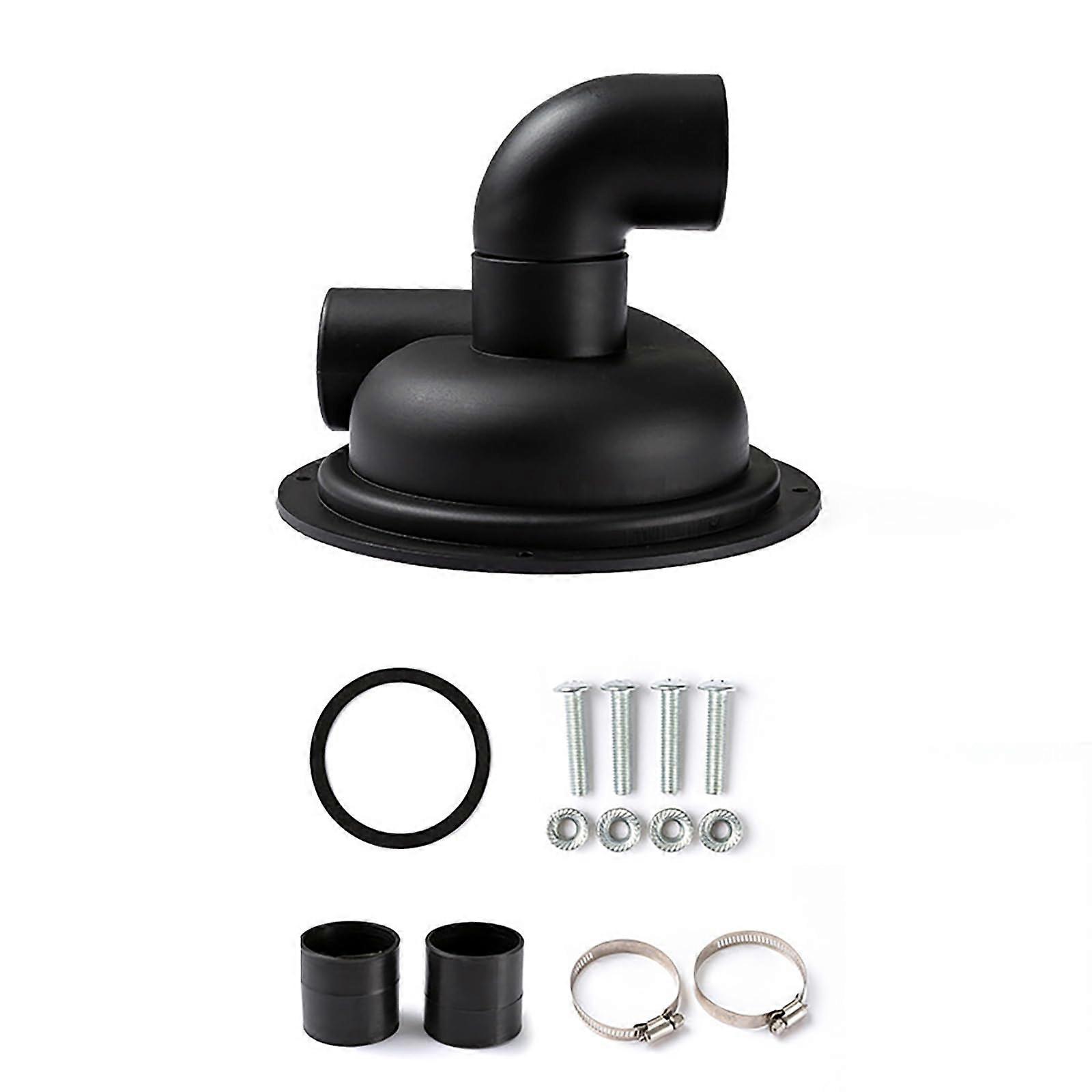 Vacuum Dust Separator With Elbow, Reusable Particleboard Waste Covers, Easy Installation, Black Vacuum Part