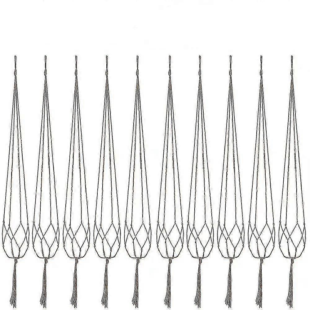 6-Pack Jute Rope Hanging Planters for British Gardens & Indoor Spaces