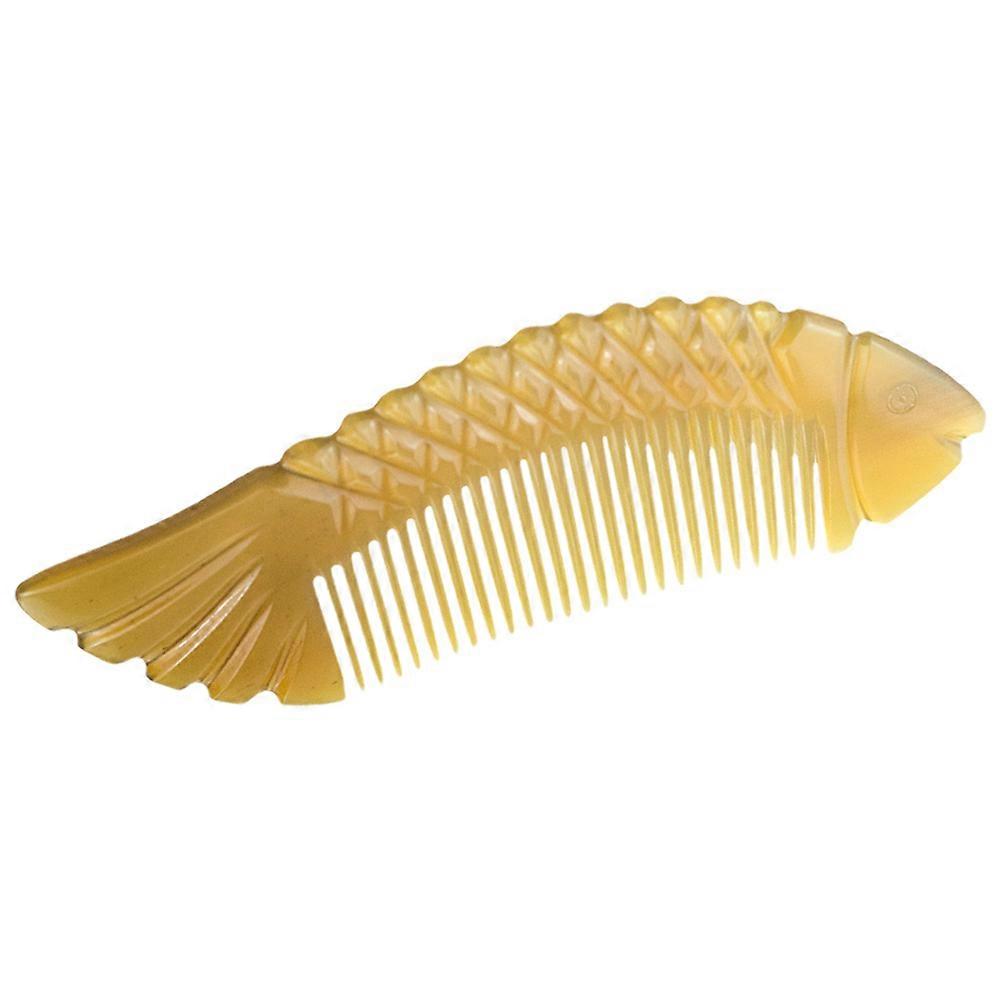 Natural Buffalo Horn Scalp Massage Comb Lightweight, Portable Hair Detangler for All Hair Types to Reduce Breakage