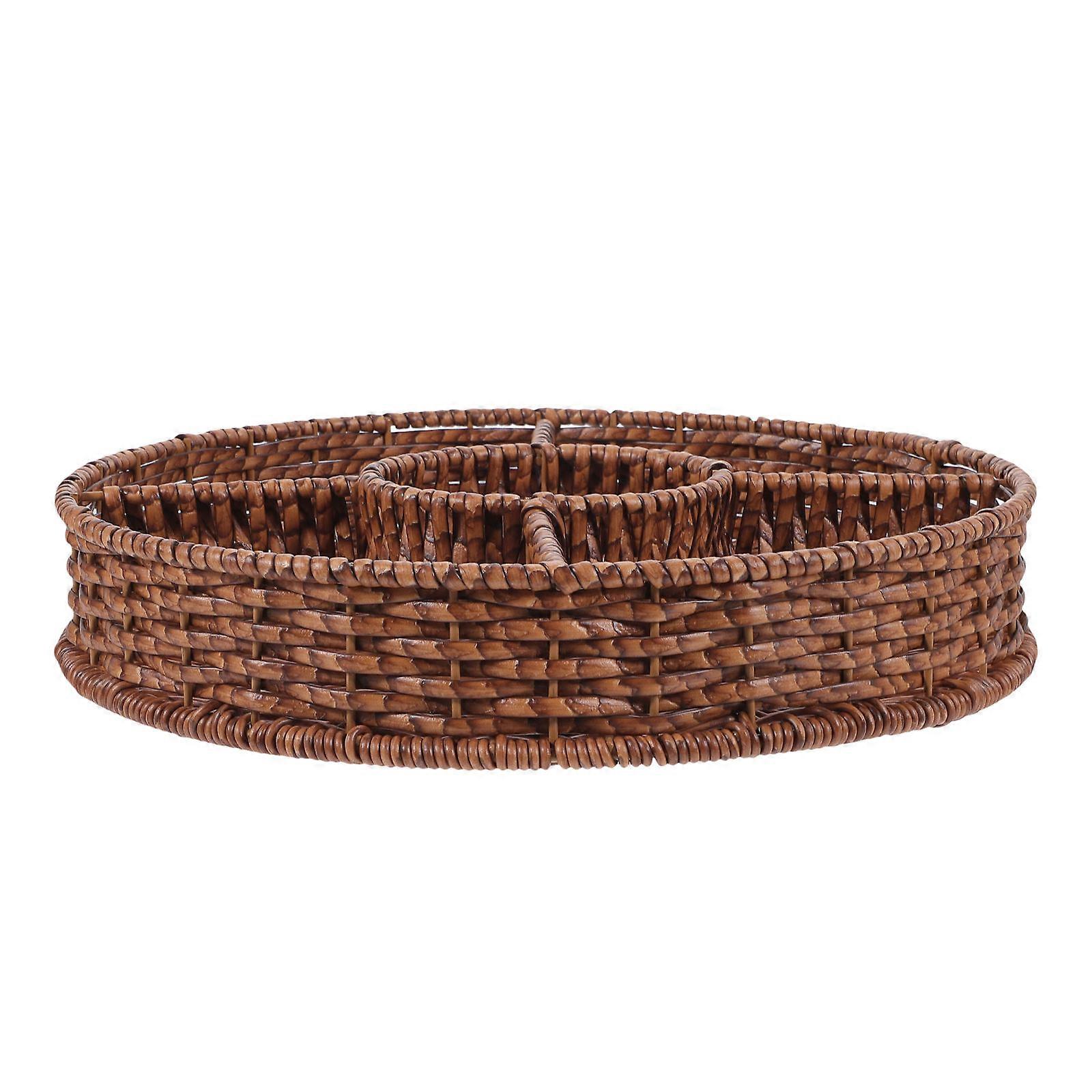 Brown PP Woven Basket for Home Use Strong and Safe with Natural Texture 7.87 Inches