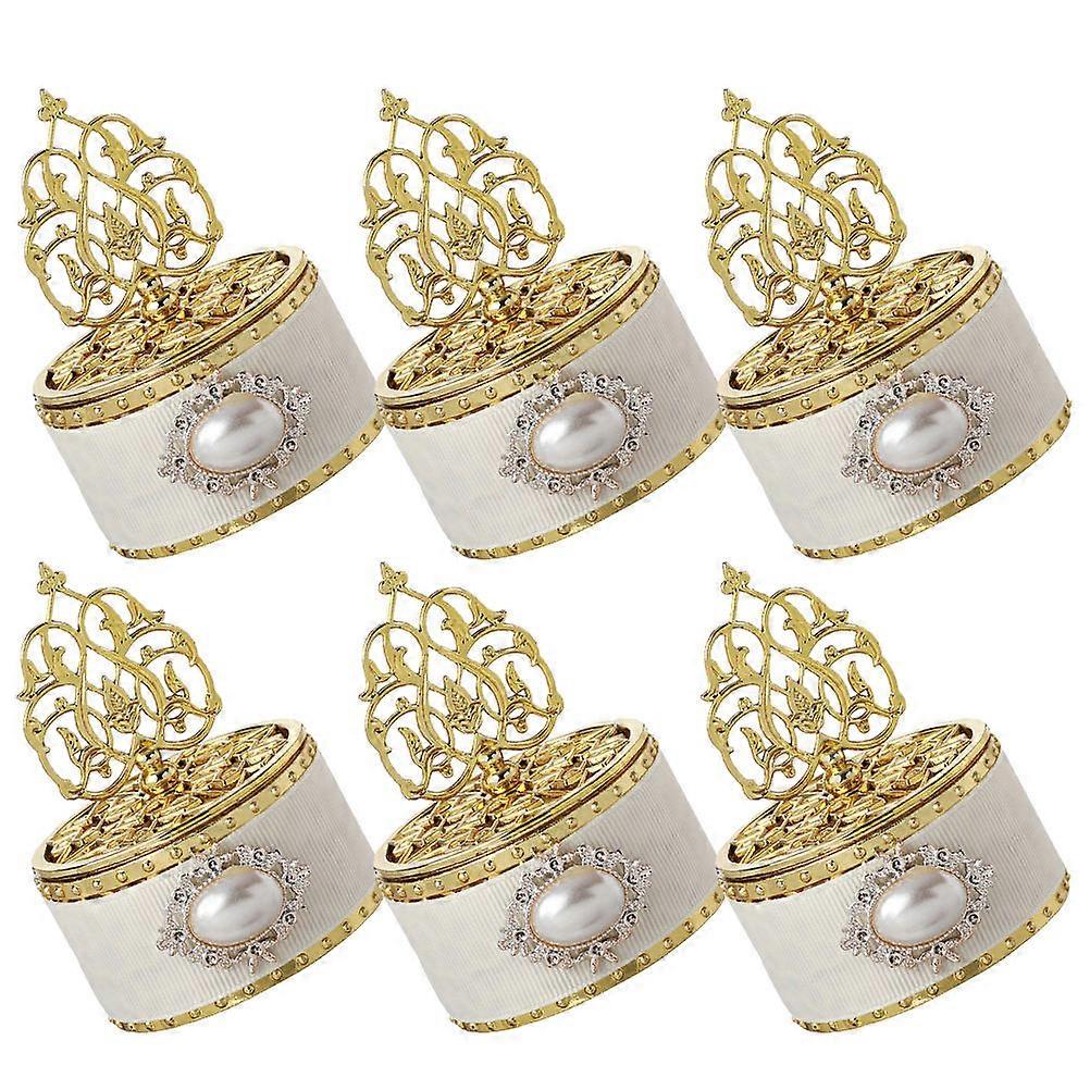 Golden Plastic Candy Boxes for Storage Use Chic Snacks Packing Boxes for Parties 6 Pieces