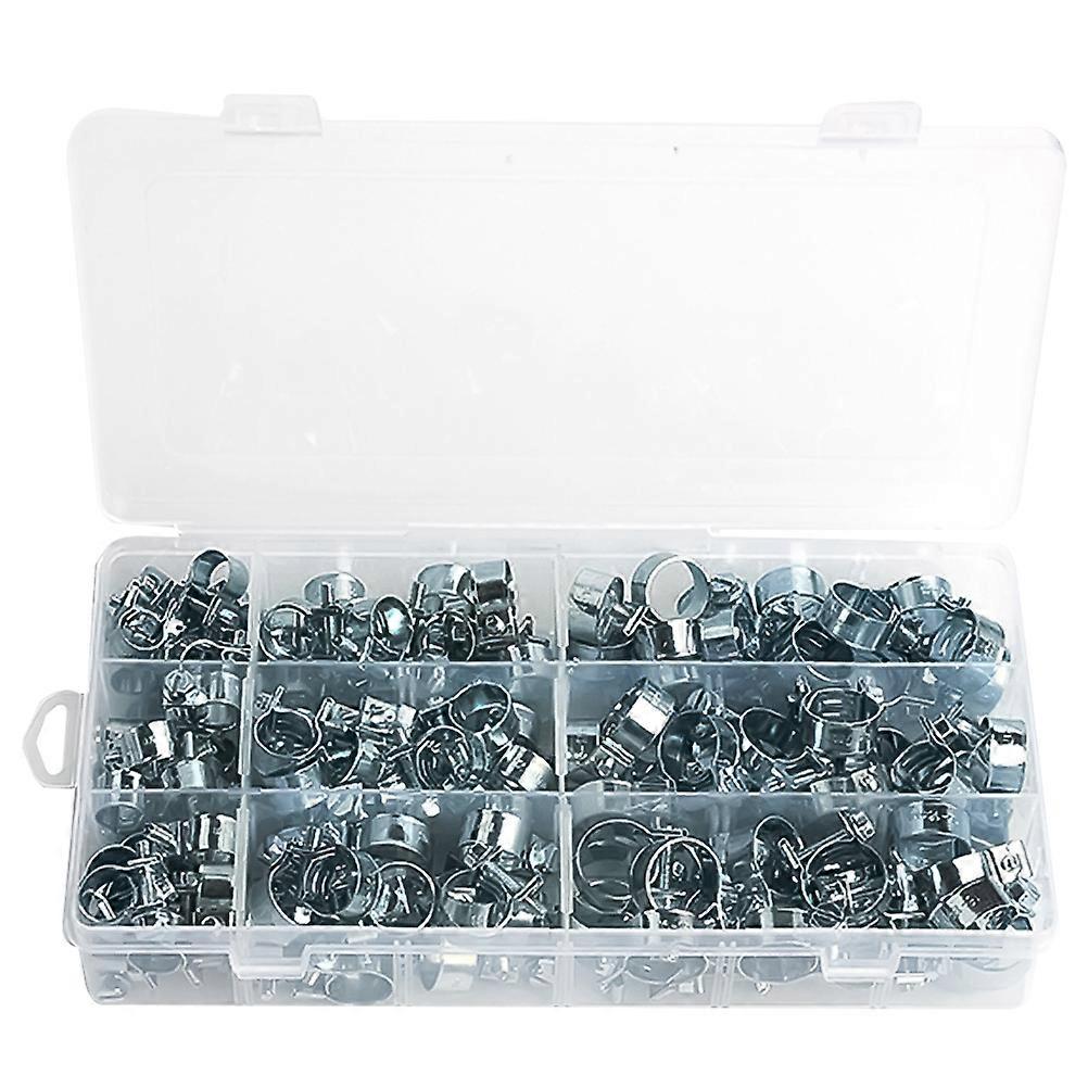 80pcs Mini Spring Buckle Hose Clips Zinc Plated Metal Water Clamps for Air Fuel Hoses Durable Lightweight Fasteners for Various Applications