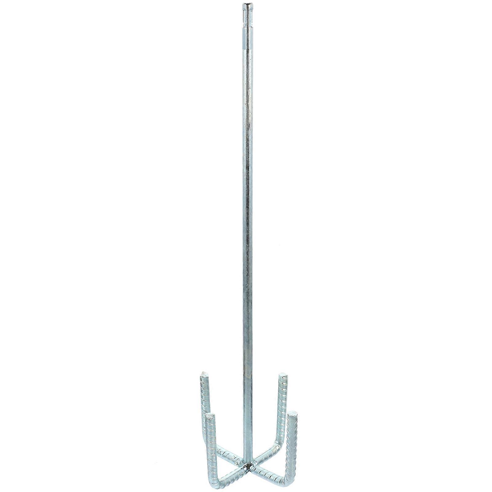 Cement Mixer Replacement Stirring Rod for Electric Drill with High Efficiency Ventilation Steel Silver