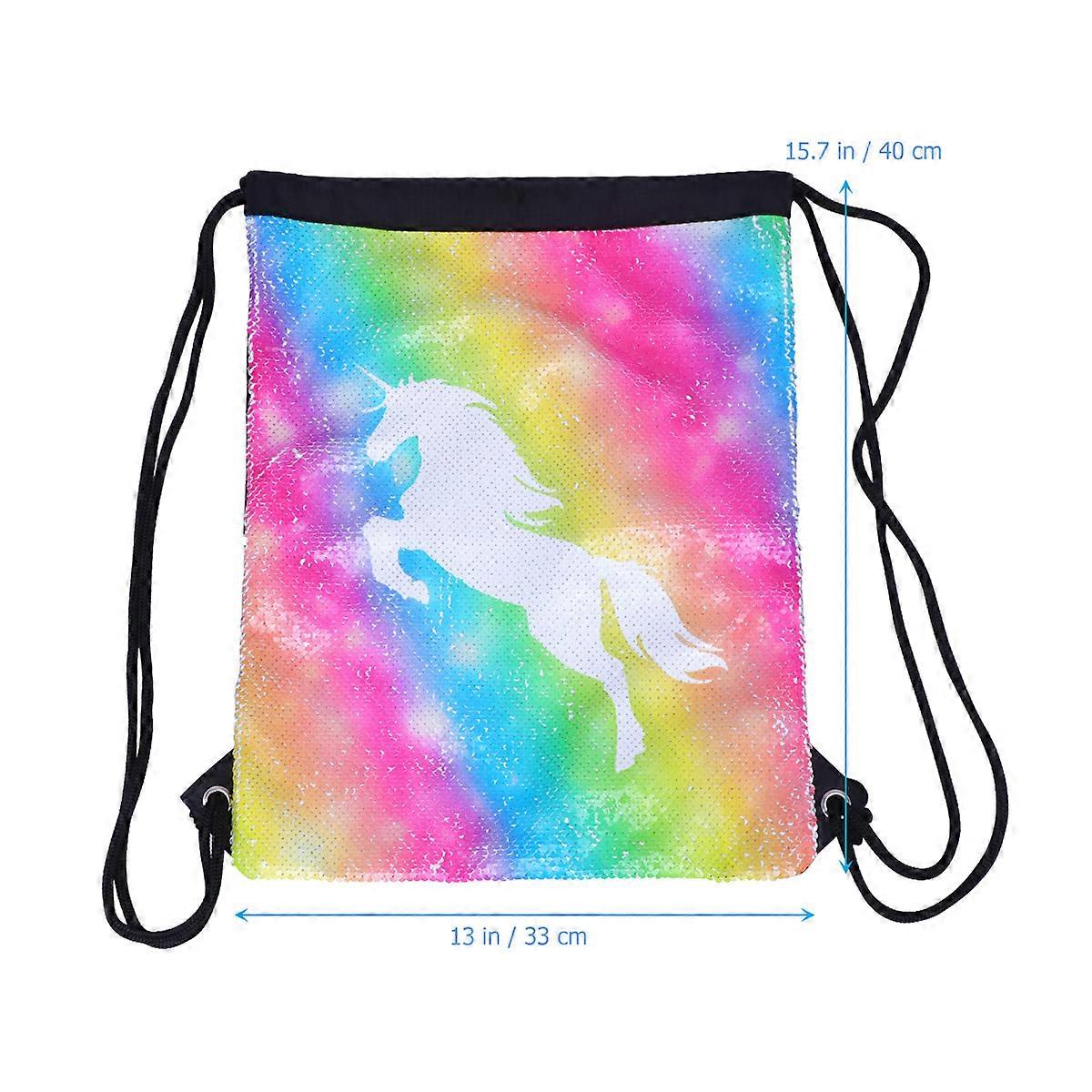 Cute Drawstring Bag With Round Top Opening For Gifting And Festivals In Multi Color 40x33x0.5cm Storage 1Pack