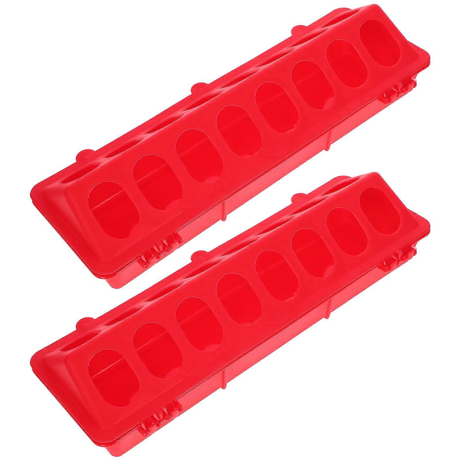 Plastic Pigeon Feeders for Pets Red Color Portable Durable PP Material 2pcs
