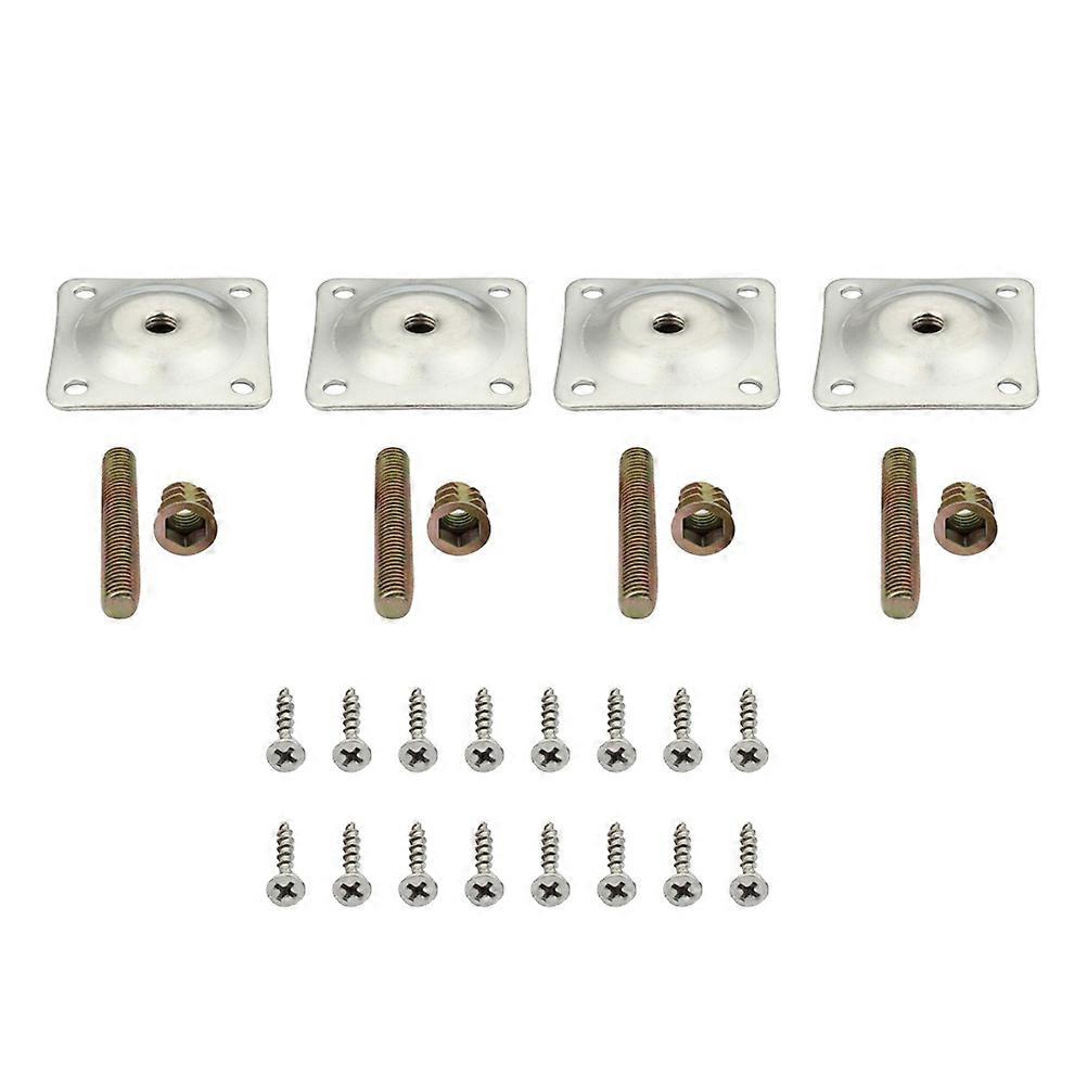 Durable Iron Furniture Mounting Plates For DIY Enthusiasts For Desks Cabinets And Shelves Featuring Adjustable Height In Silver Sets