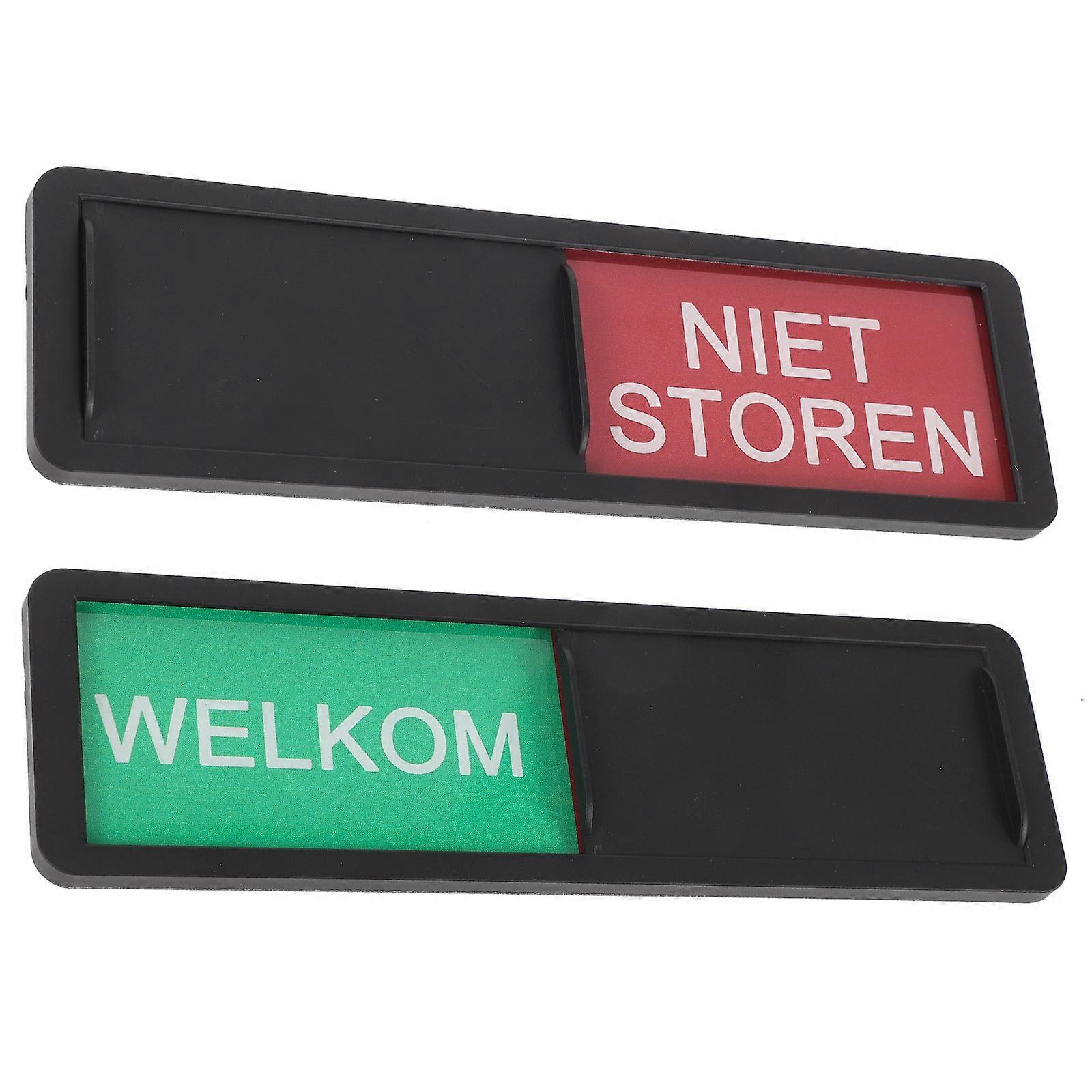 Office Door Signs With Slider 2Pcs Magnetic Do Not Disturb Sign Ideal For Guests Staff 17.9x5.2cm Rectangular Privacy Protection