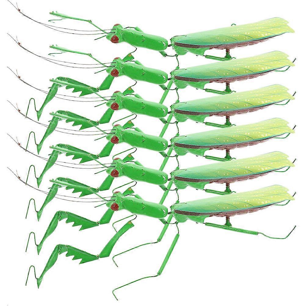 6pcs Realistic Mantis Insect Models, Simulation Ornament for Home Decoration, Children's Educational Play, Safe Material Miniature Garden Figurines