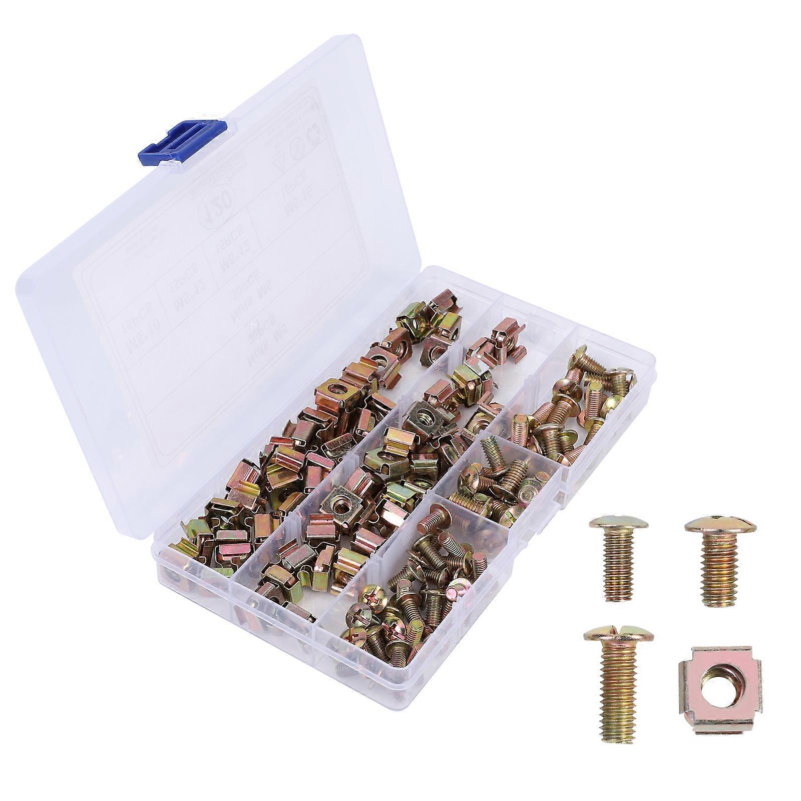 120pcs Carbon Steel Cage Nut & Screw Kit for Rack Mounting – Corrosion Resistant Hardware for Server Cabinets