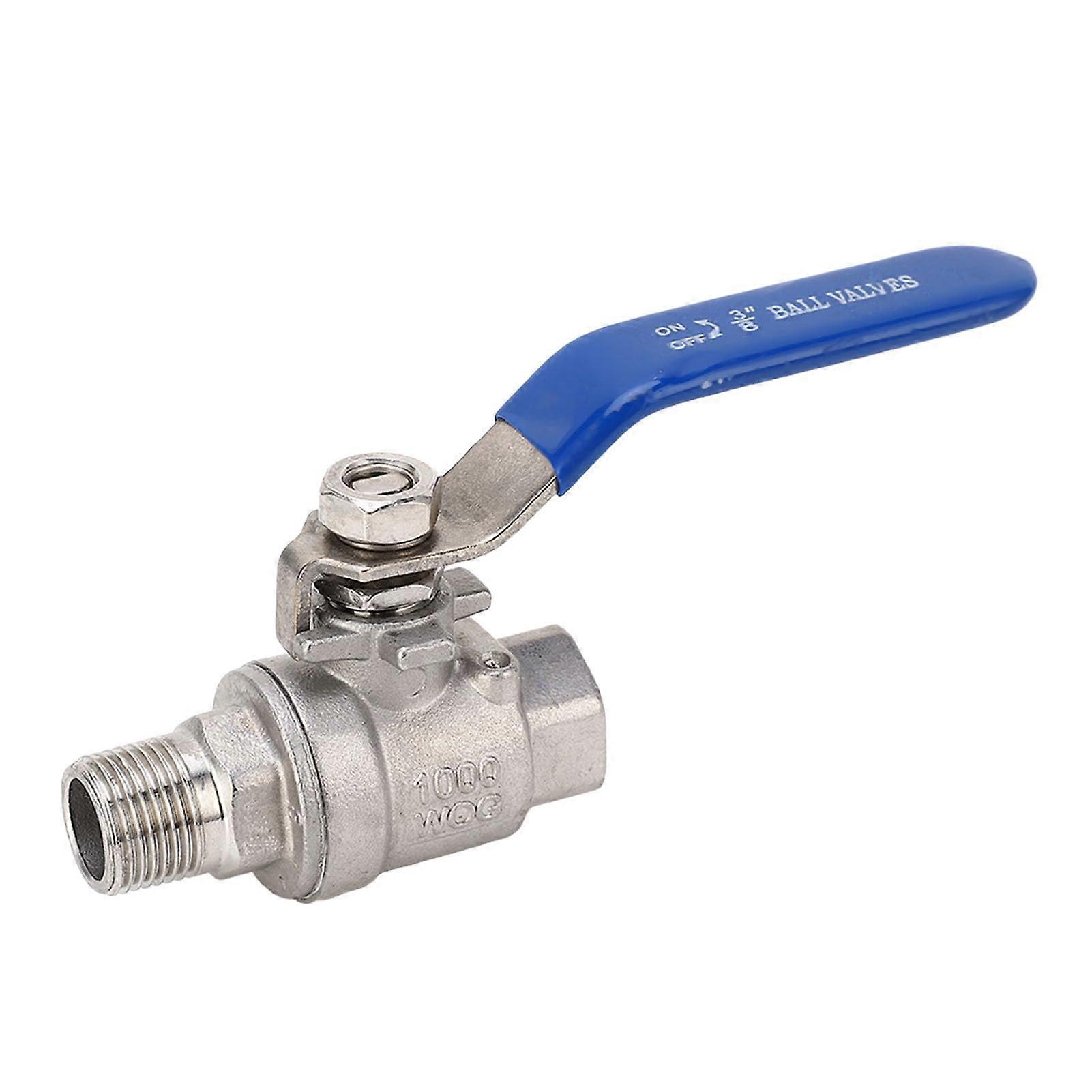 3/8 Inch Full Port Ball Valve, 304 Stainless Steel NPT, 1000WOG
