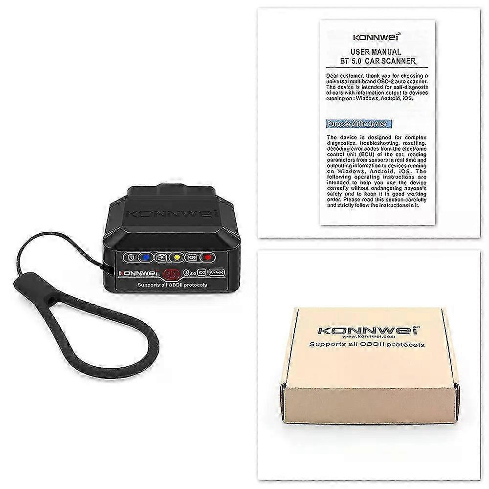 2025 KONNWEI KW905 ELM327 V1.5 OBD2 Scanners Bluetooth 5.0 For Android/IOS ELM 327 OBD 2 Car Diagnostic tool Code Reader