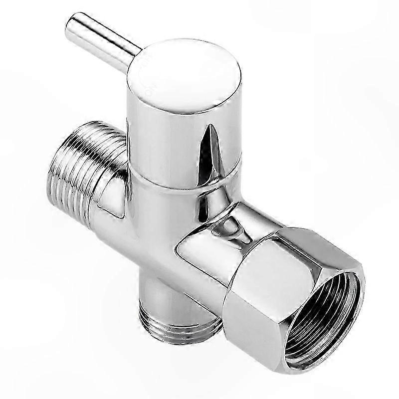 3-Way Brass Tee Adapter with Shut-Off Valve, 7/8" x 7/8" x G1/2, Durable Plumbing Connector for Bidet Installation
