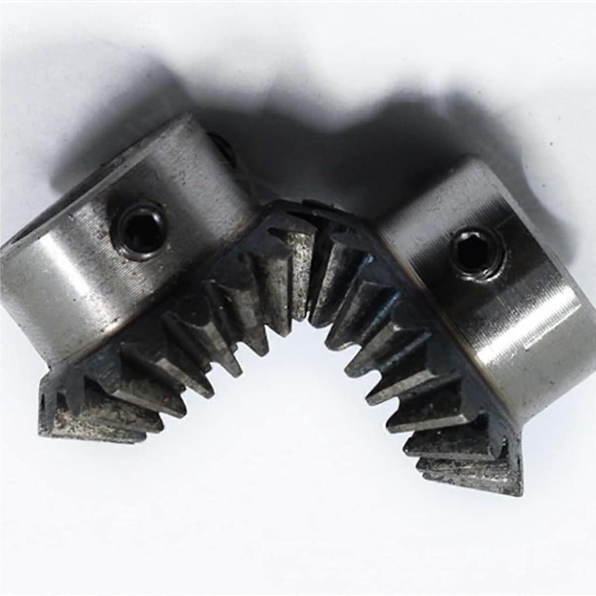 2 Piece 1 Module 15 Teeth Steel Bevel Gears - 90 Degree Engagement Angle with M5 Screw Hole, 6mm Bore for Mechanical Use