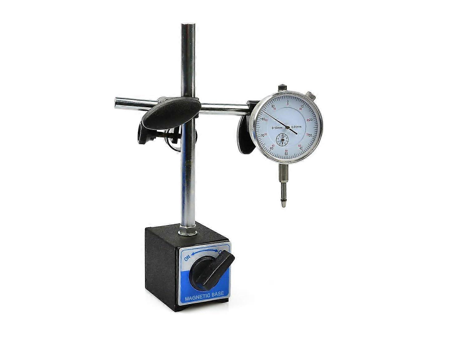 Precision Dial Indicator 10mm With Magnetic Base And Fine Adjustment 0.01mm Accuracy For High Precision Geometric Checks