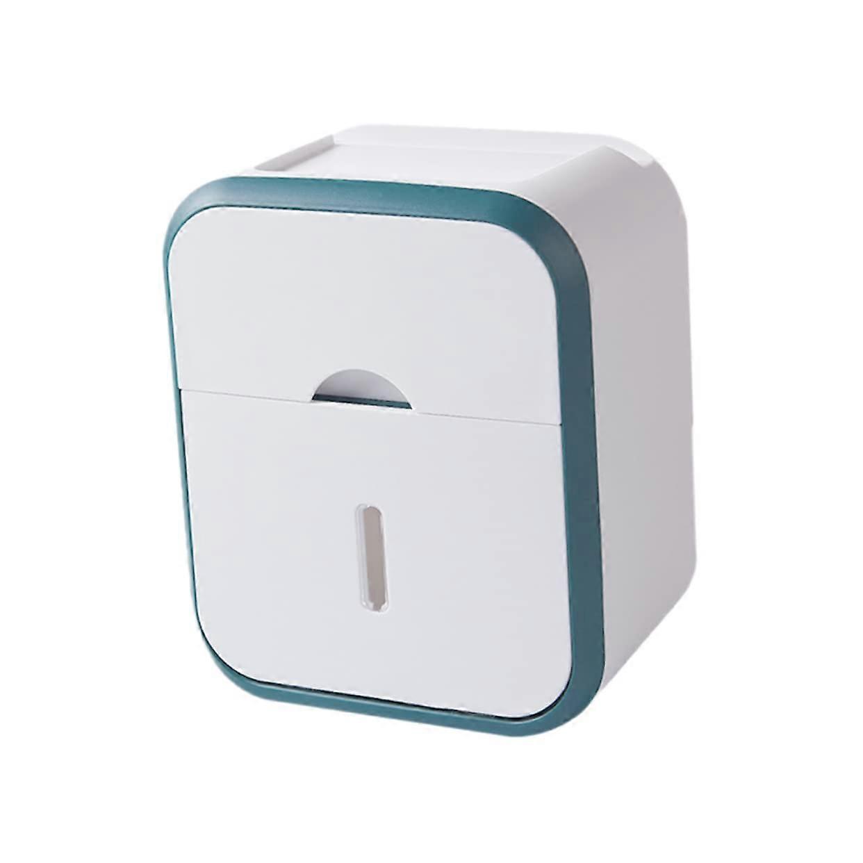 Bathroom Toilet Paper Holder and Wall Towel Rack Waterproof Chrome Frame for Small Items Storage PP Green