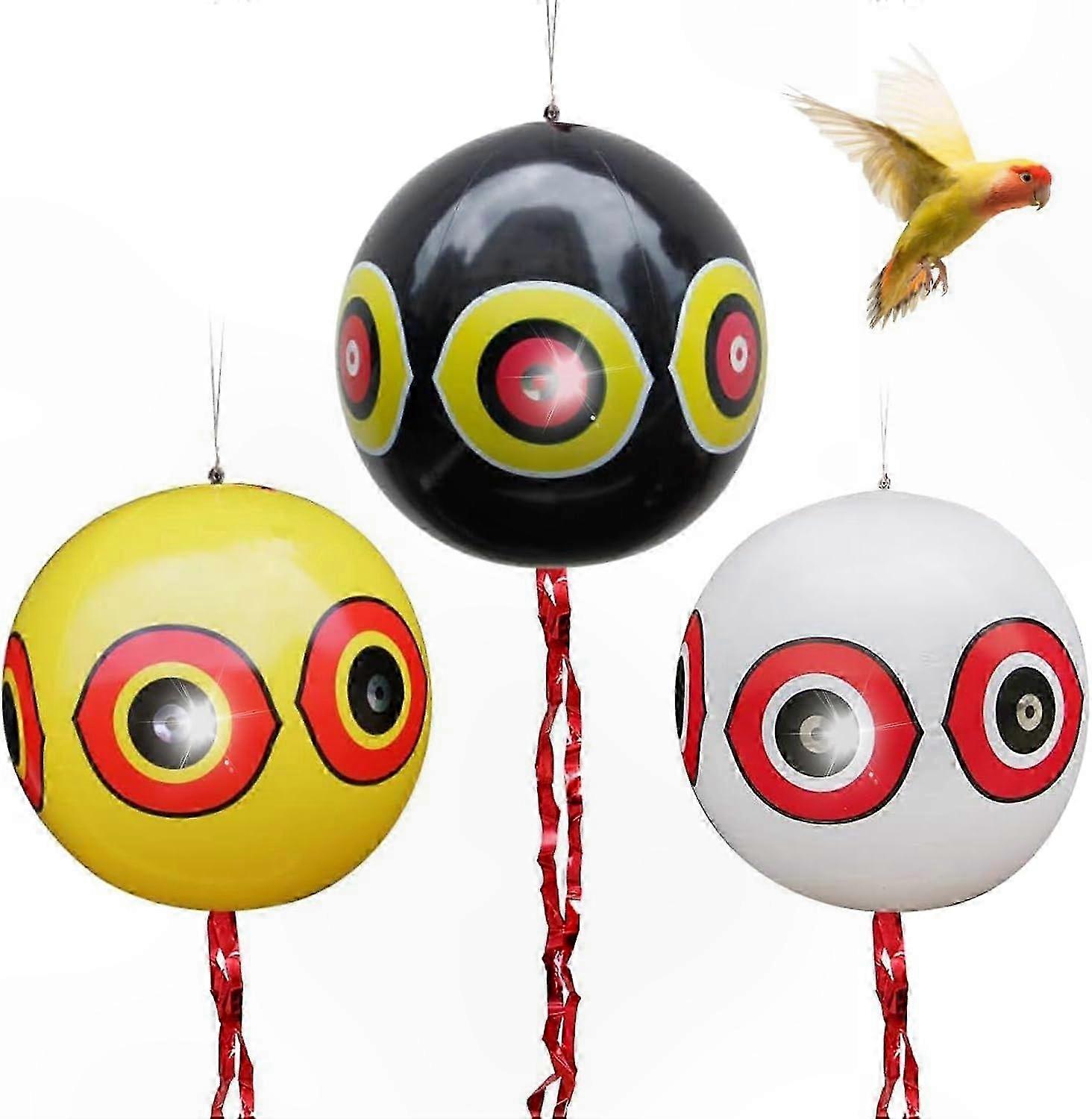 Bird Deterrent Balloons with Rope in 3 Colors for Pigeons and Sparrows Control Solution