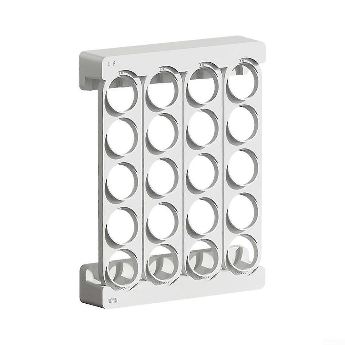 Stylish Wall-Mounted Coffee Capsule Holder with 20 Slots, White, for Organized Kitchen Storage