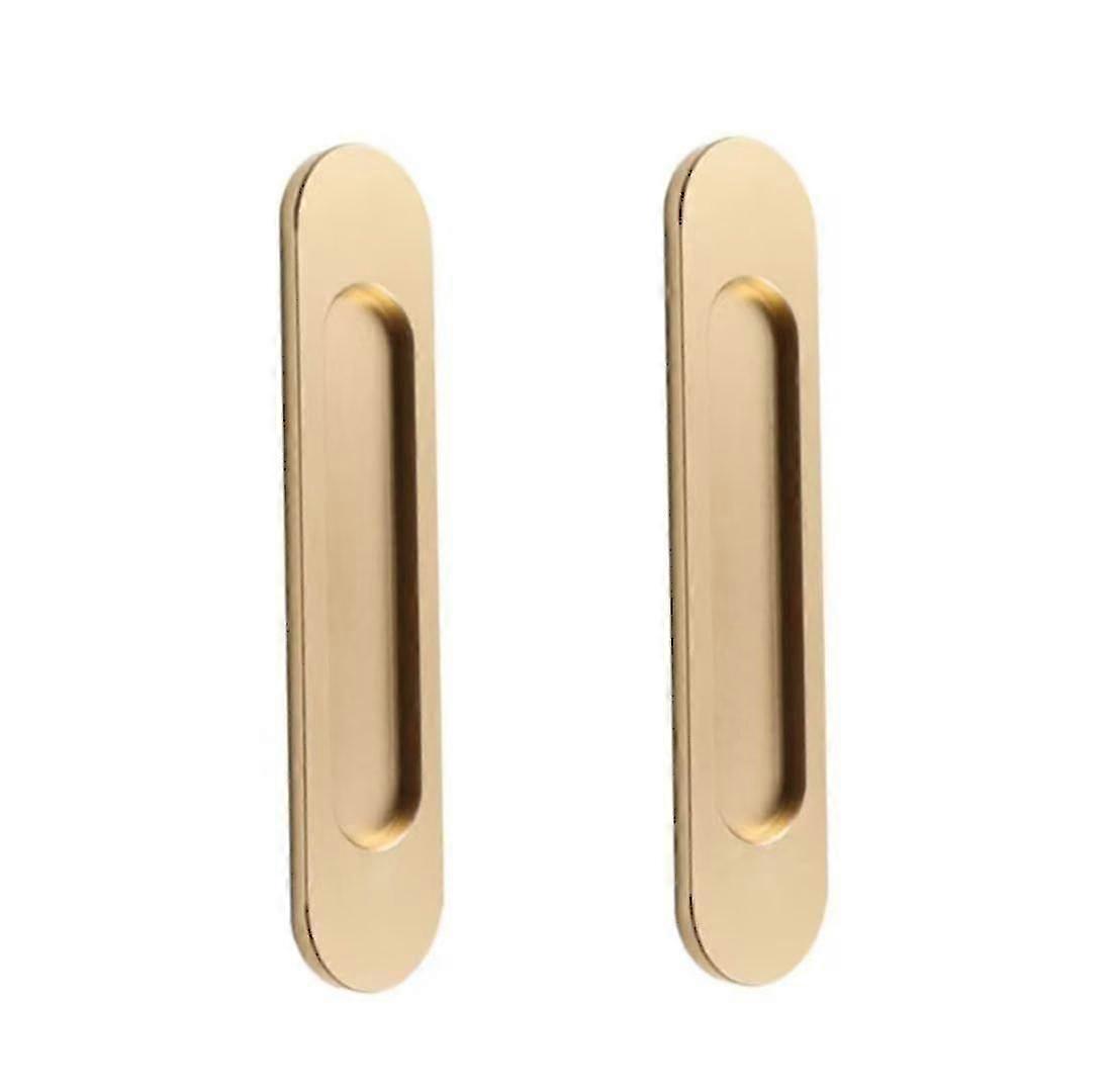 2-Pack Sliding Door Pull Handle - Oval Aluminium Alloy Gold