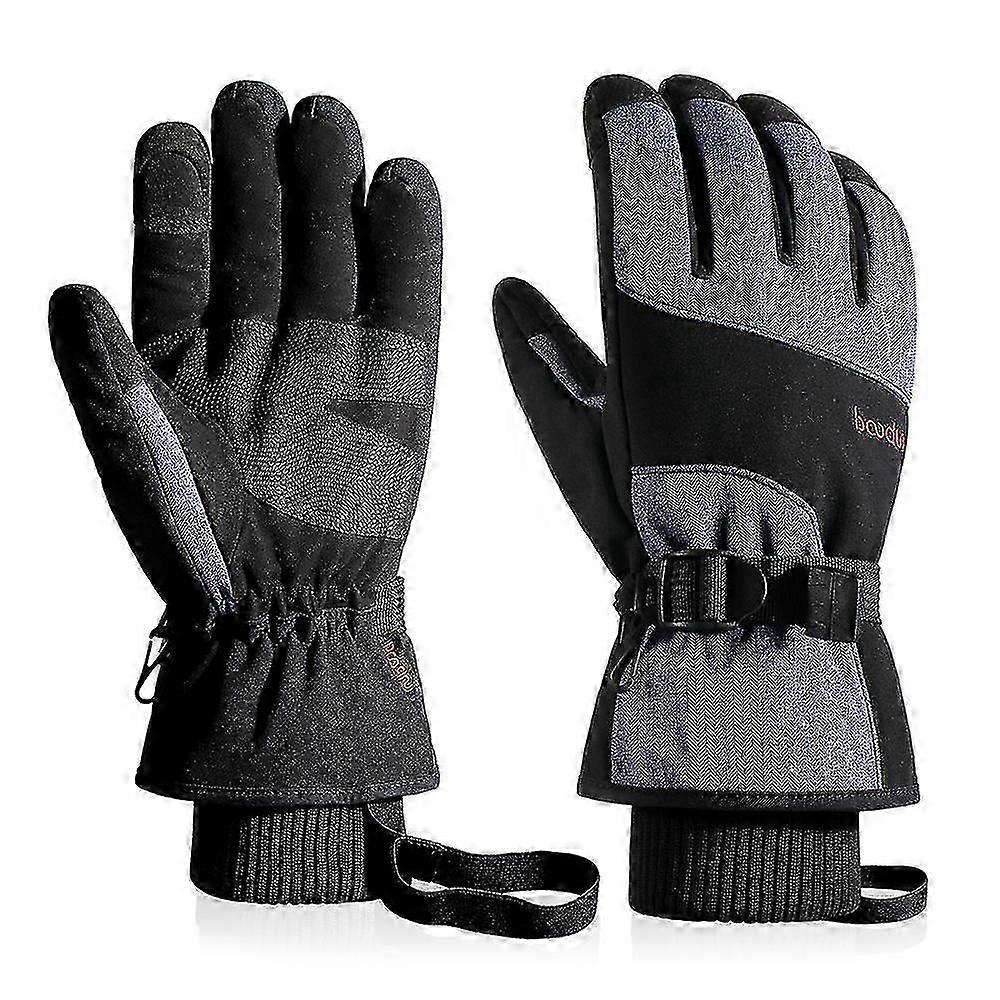 Men Ski Gloves Warm Windproof Waterproof Touch-screen Fleece Non-slip Snowboard Snowmobile Cycling Skiing Gloves Women