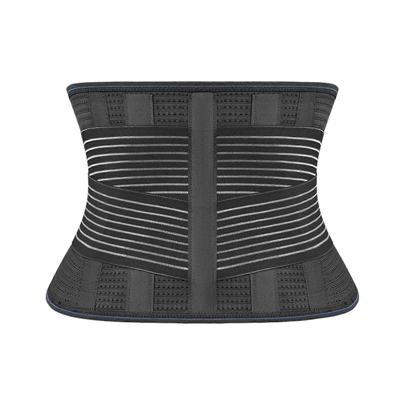 Sports Lower Lumbar Back Braces For Women & Men Breathable Waist Support Belt, Removable Self-Heating Pads Black Large