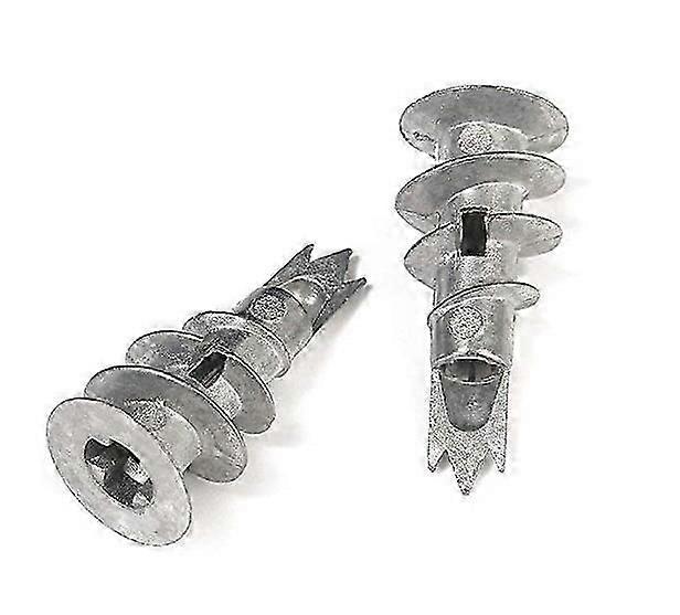 50 Pack Self Drilling Plasterboard Fixing Anchors - Metal for Single Layer and Double Layer Plasterboard