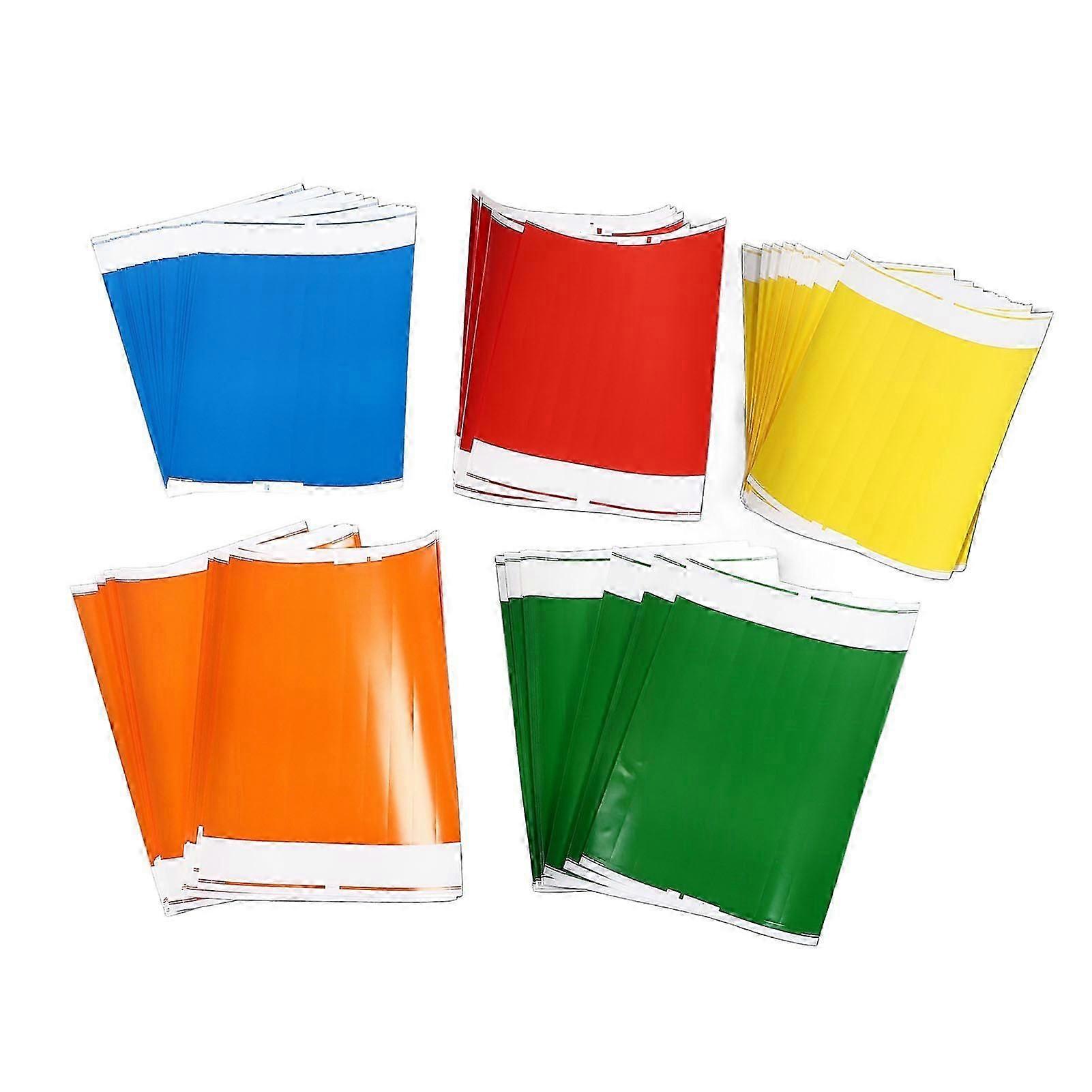 100 Sheets Disposable Event Wristbands Assorted Colors Easy to Use PP Multi Purpose Paper Wristbands for Party Sports