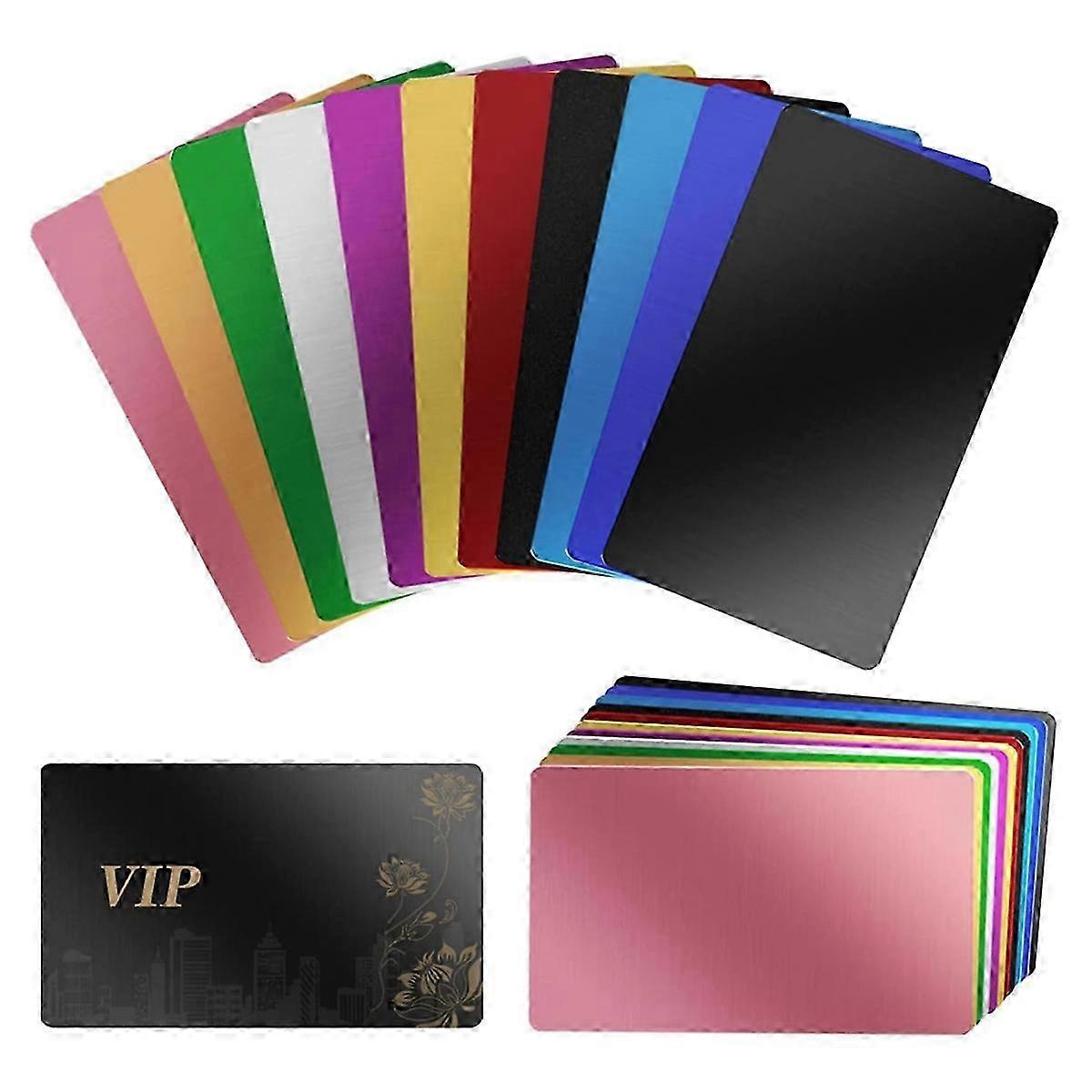 220 Pcs Laser Engraving Blanks, Colorful Aluminum Business Card