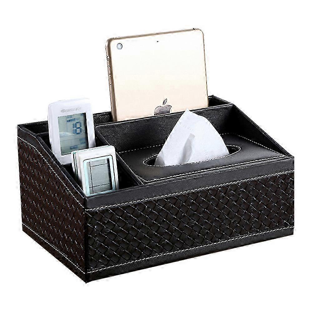Multi-functional leather tissue box Household vehicle-mounted paper box Napkin box--Braid