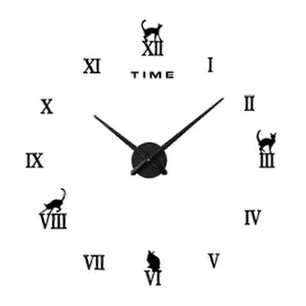 Wall Clock Super Large Size 3D Acrylic Mirror DIY