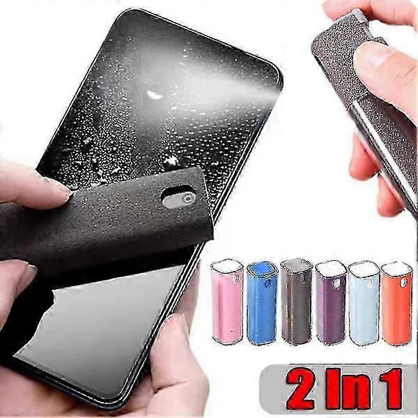 Mobile Phone Tablet Laptop Screen Cleaner 2 in 1 Spray Bottle Portable Blue