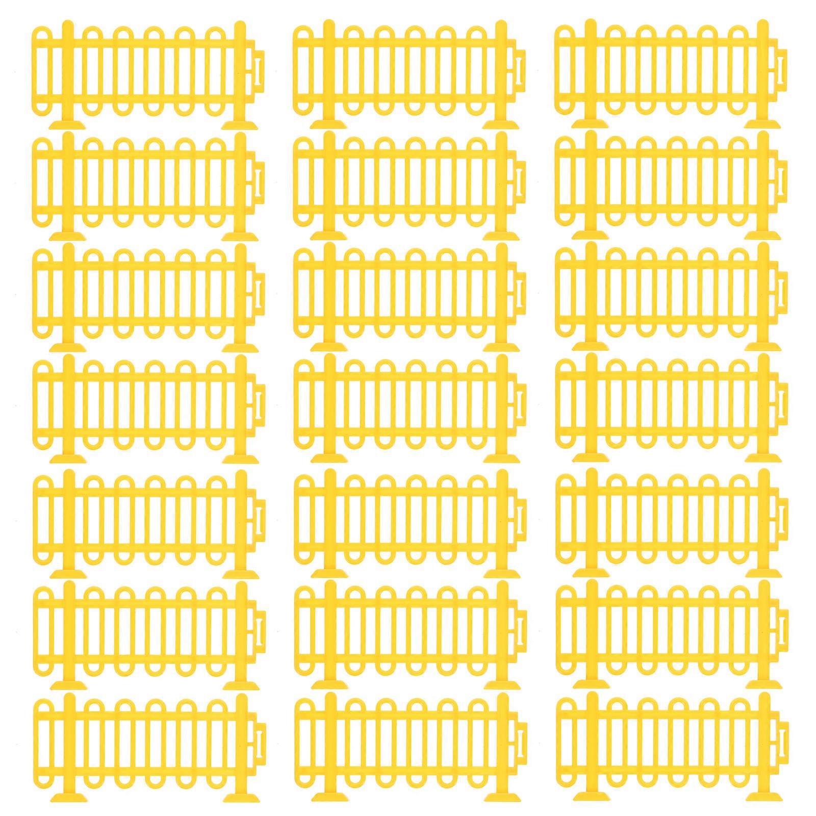 Yellow Miniature Dollhouse Fences for Decoration Easy to Install Enhance Aesthetic Appeal 50 Pieces