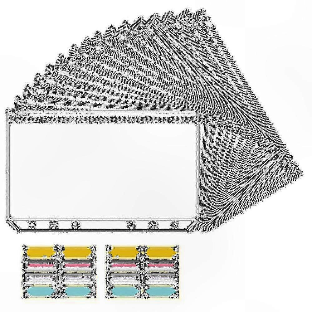 16-Pack A6 Clear Zipper Folders with 6 Holes for Budgeting and Cash Organization Compatible with 6-Ring Binders
