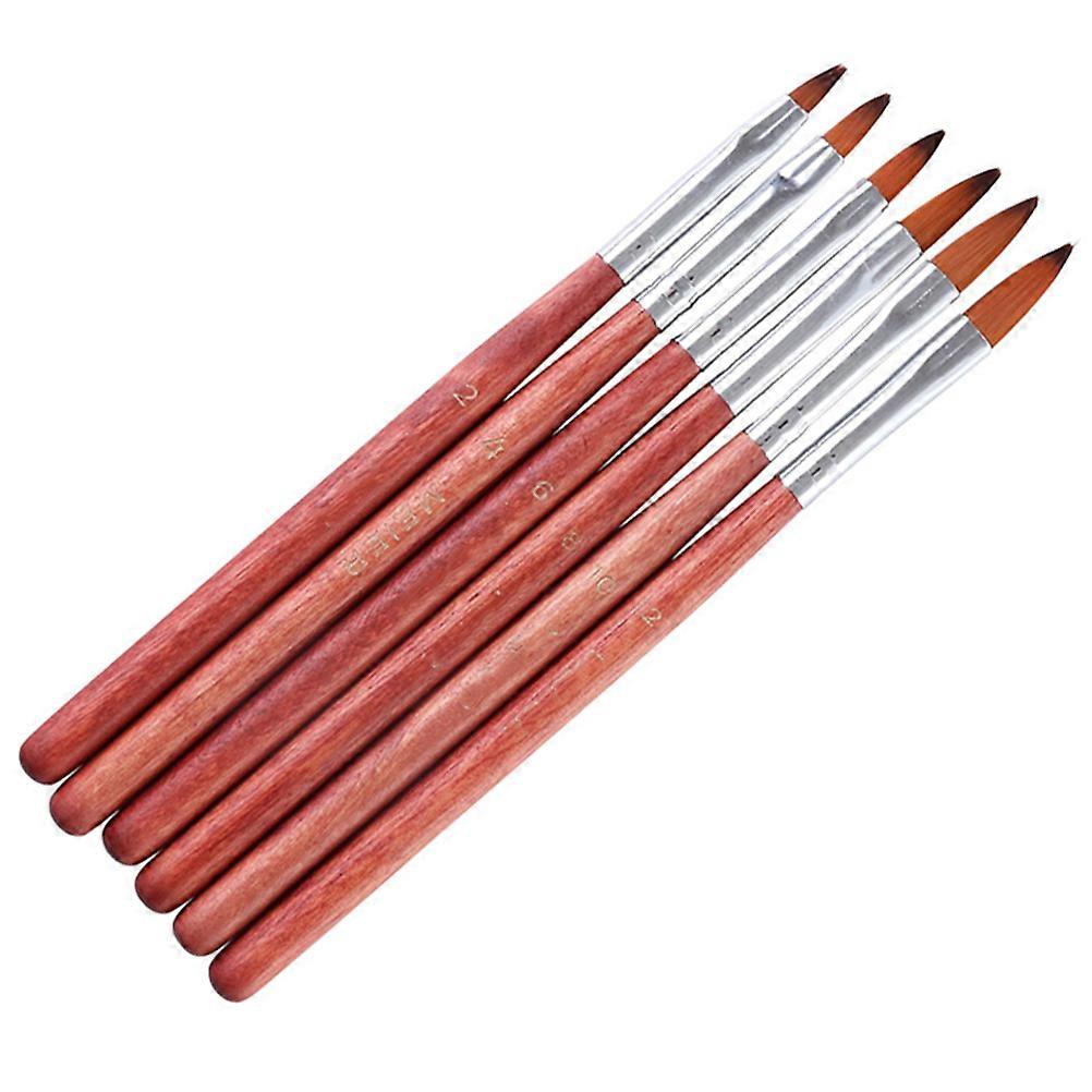 Brown Crystal Pens for Manicure and Nail Art Perfect for Home or Use with Number Marks 6 Pcs