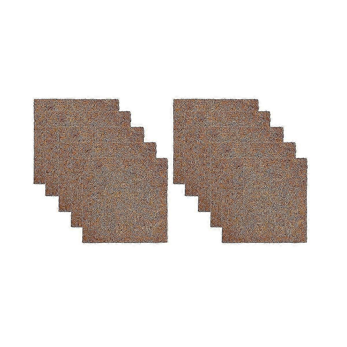 10 Pack Reusable Nesting Box Pads For Chickens Coop,13 X 13 Inches Natural Coconut Fiber For Garden Lawn Outdoor