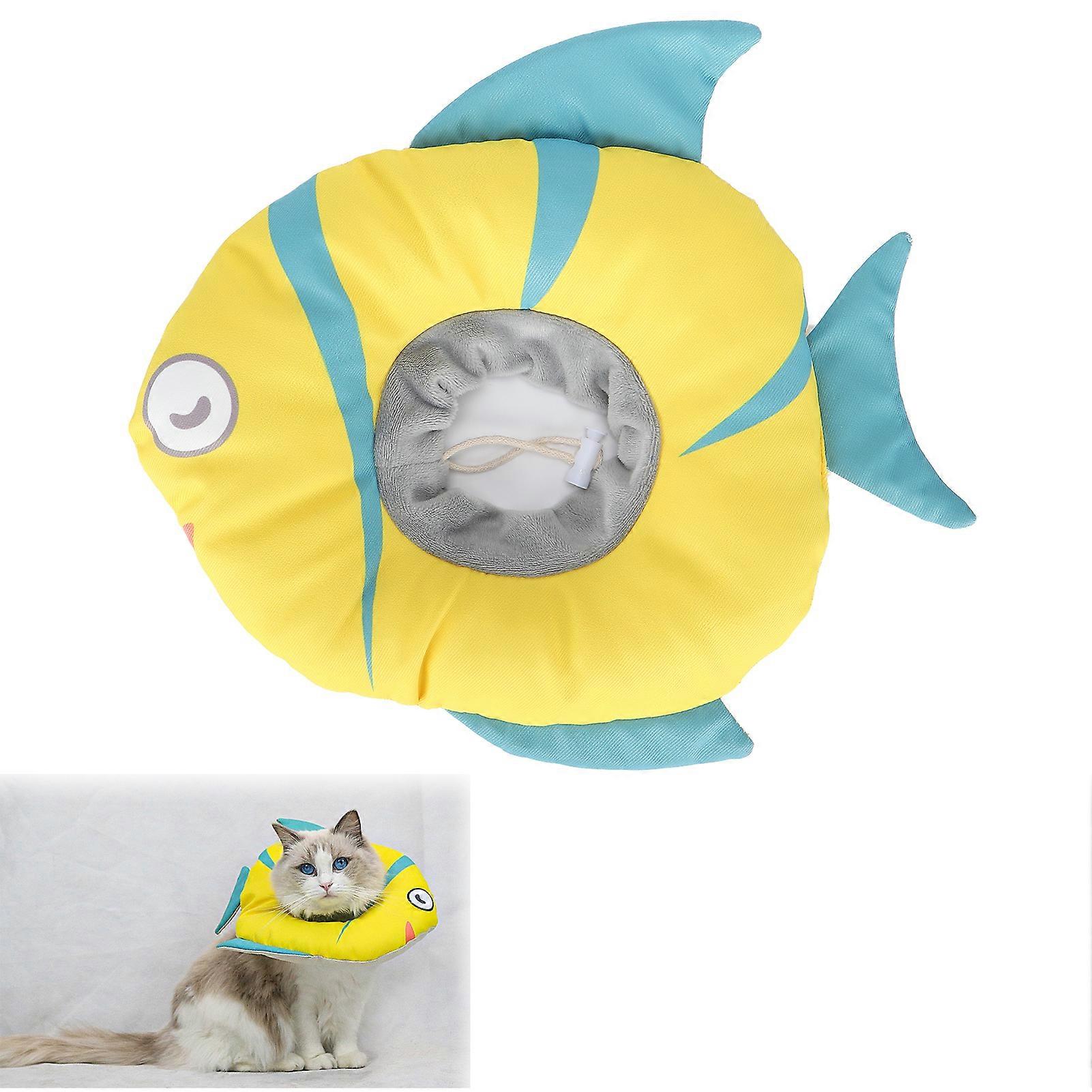 Adjustable Fish Shape Cat Recovery Collar M Waterproof Neck Cone