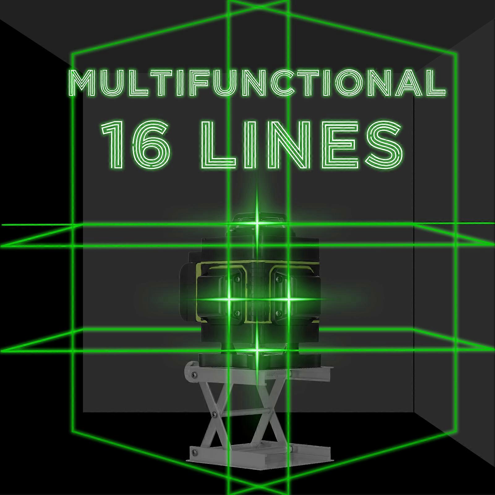 16 Lines Self-Leveling Laser Level 3° IP54 126x101x132mm Green