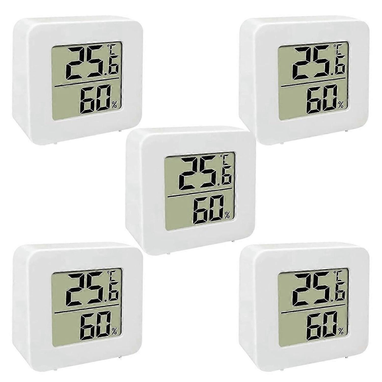 5 Pack Mini Digital LCD Display Temperature Humidity Meter Sensor