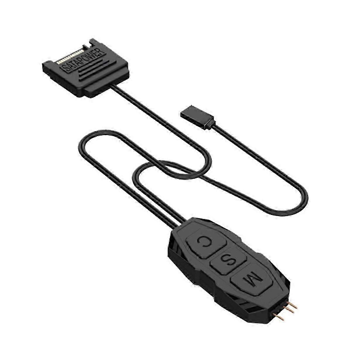 ARGB Controller Cable 5V 3 Pin RGB Controller SATA Power Supply Light Strips Controller Cable for P