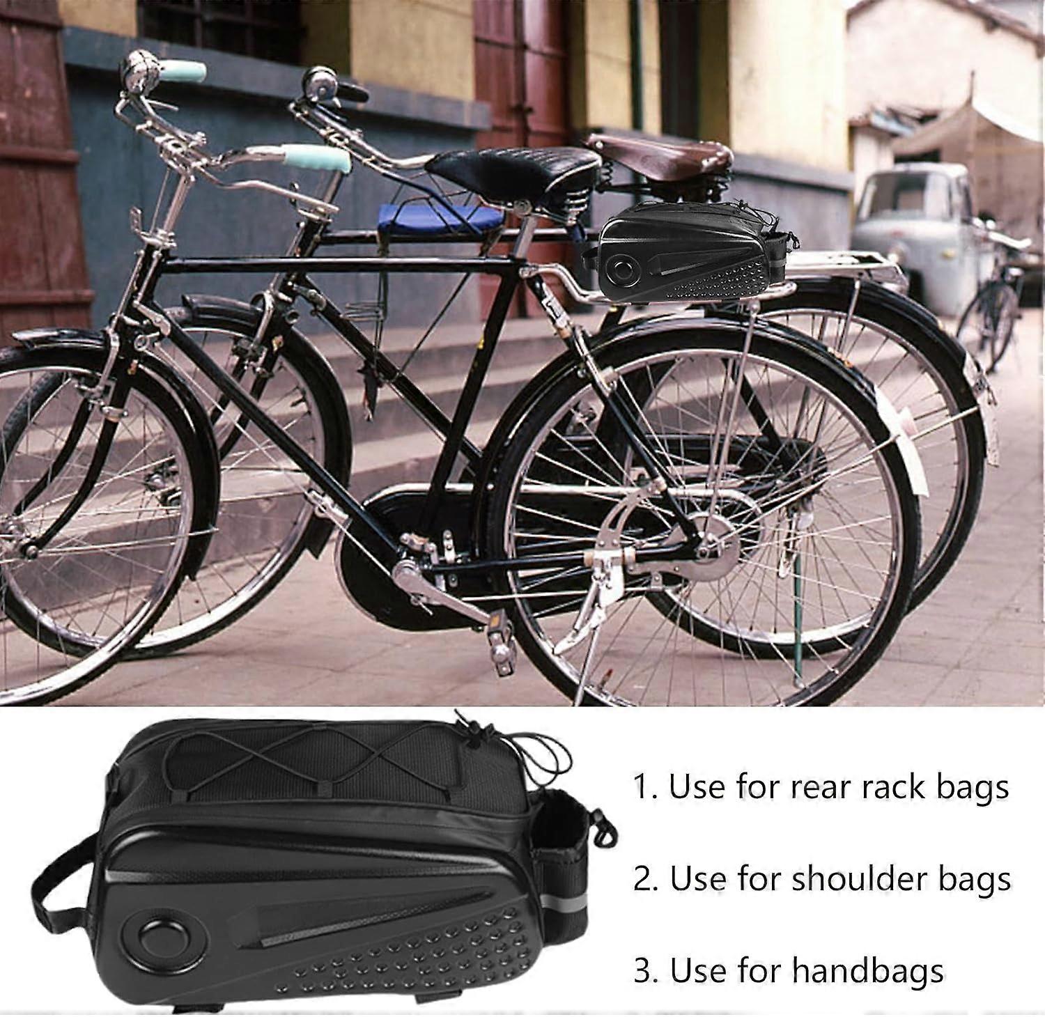 Pannier Bag 8.6 L Reflective Hard Shell For Rear Bike Carrier, Organizer For Keys Water Bottles Sun Cream Mobile Phones